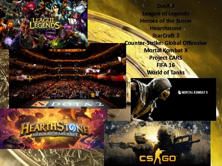 DotA 2 League of Legends Heroes of the Storm Hearthstone StarCraft