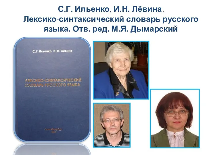 С.Г. Ильенко, И.Н. Лёвина. Лексико-синтаксический словарь русского языка. Отв. ред. М.Я. Дымарский