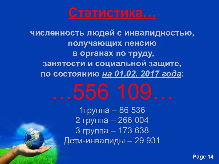 Статистика… численность людей с инвалидностью, получающих пенсию в органах по труду,