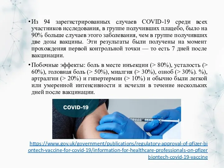 Из 94 зарегистрированных случаев COVID-19 среди всех участников исследования, в группе