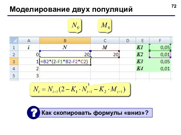 Моделирование двух популяций