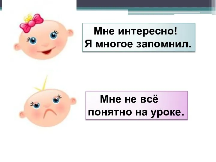 Мне интересно! Я многое запомнил. Мне не всё понятно на уроке.