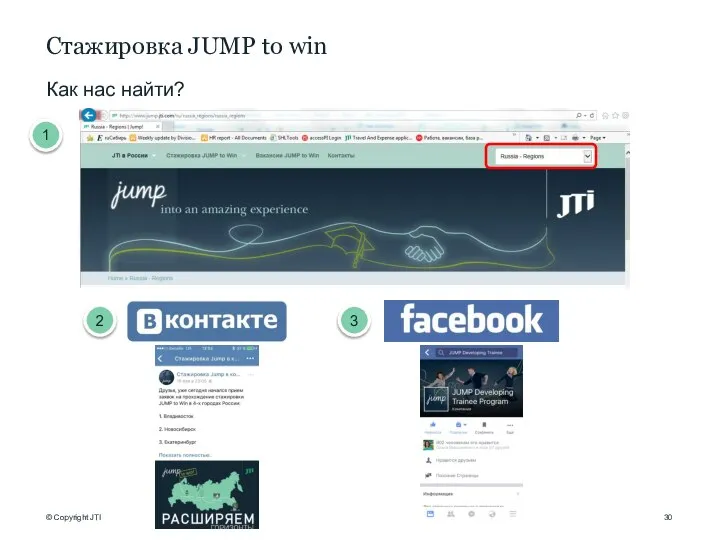 Как нас найти? Стажировка JUMP to win 1 2 3