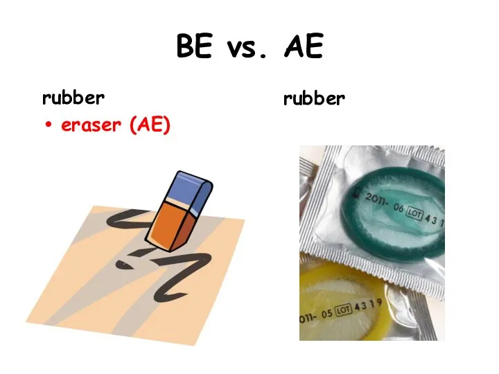 BE vs. AE rubber eraser (AE) rubber