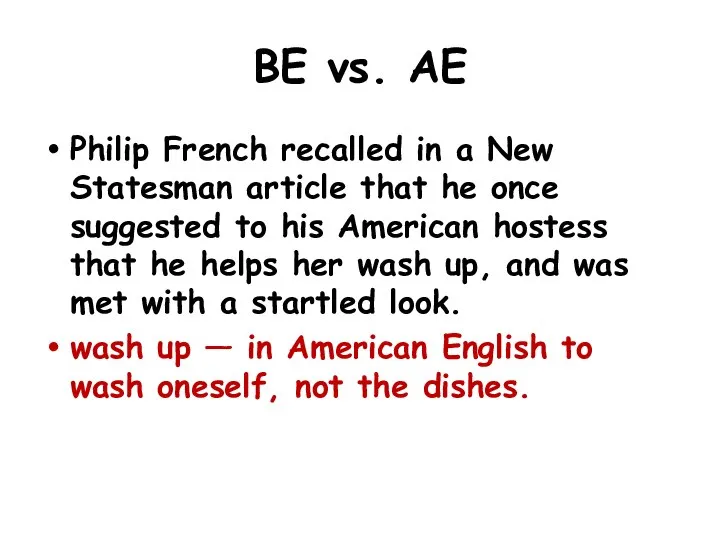 BE vs. AE Philip French recalled in a New Statesman article