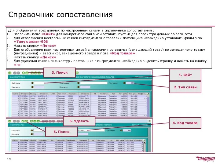 Справочник сопоставления Для отображения всех данных по настроенным связям в справочнике