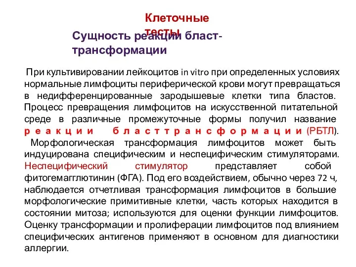 При культивировании лейкоцитов in vitro при определенных условиях нормальные лимфоциты периферической