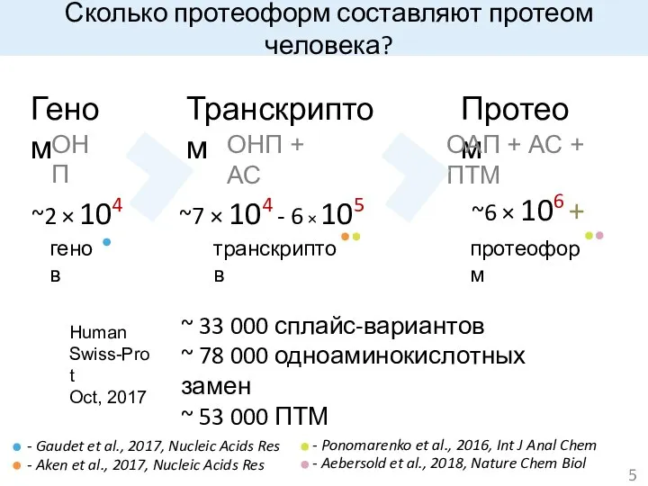 Сколько протеоформ составляют протеом человека? - Aebersold et al., 2018, Nature