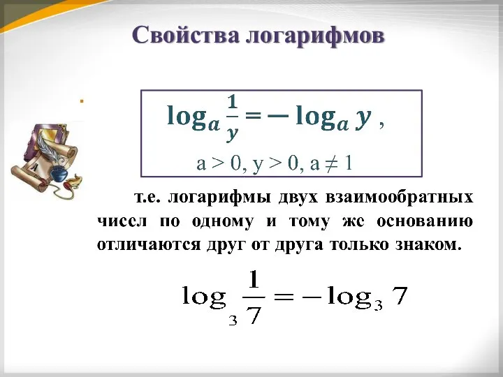 Свойства логарифмов