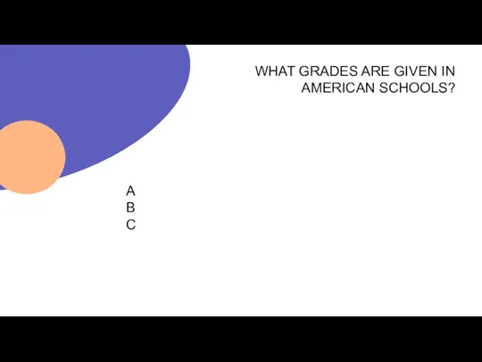 WHAT GRADES ARE GIVEN IN AMERICAN SCHOOLS? A B C