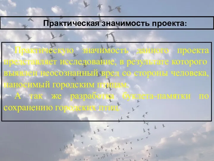 Практическую значимость данного проекта представляет исследование, в результате которого выявлен неосознанный