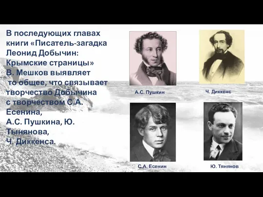 В последующих главах книги «Писатель-загадка Леонид Добычин: Крымские страницы» В. Мешков