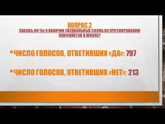 ВОПРОС 2 ЗНАЕШЬ ЛИ ТЫ О НАЛИЧИИ СПЕЦИАЛЬНЫХ СЛУЖБ ПО УРЕГУЛИРОВАНИЮ