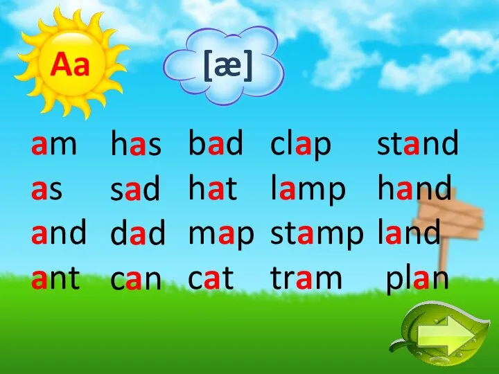 am as and ant has sad dad can bad hat map