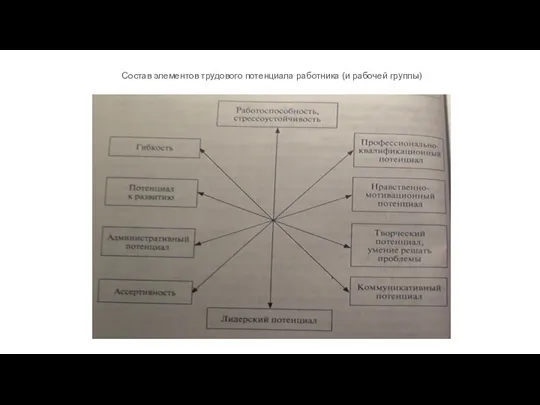 Состав элементов трудового потенциала работника (и рабочей группы)
