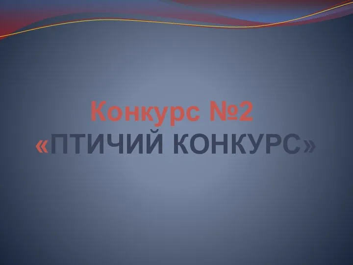 Конкурс №2 «ПТИЧИЙ КОНКУРС»