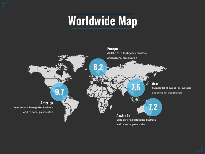 Worldwide Map Suitable for all categories business and personal presentation America