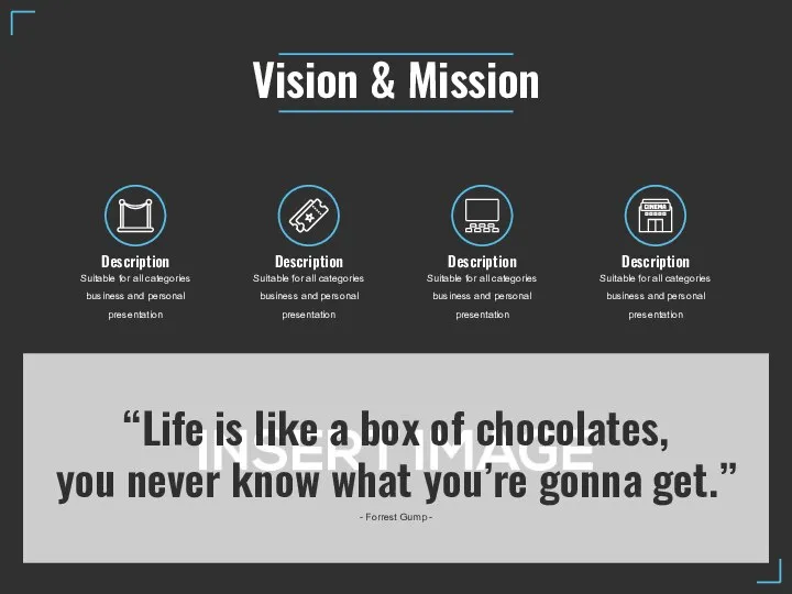 Vision & Mission “Life is like a box of chocolates, you