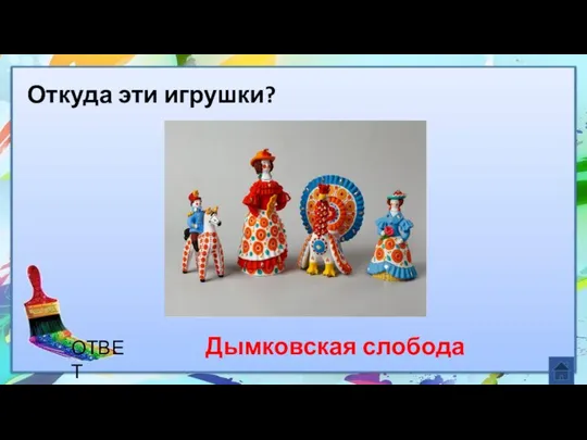 Дымковская слобода Откуда эти игрушки? ОТВЕТ