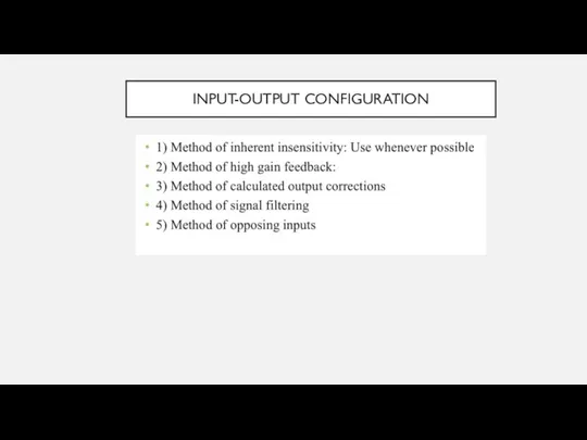 INPUT-OUTPUT CONFIGURATION