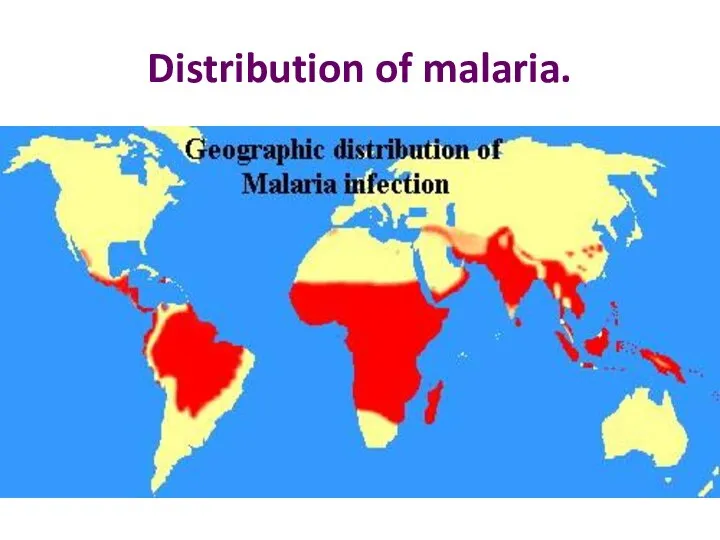 Distribution of malaria.