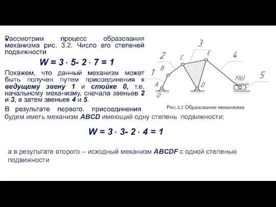 Рис.3.2 Образование механизма будем иметь механизм АВСD имеющий одну степень подвижности: