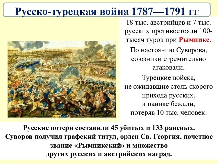 18 тыс. австрийцев и 7 тыс. русских противостояли 100-тысяч турок при