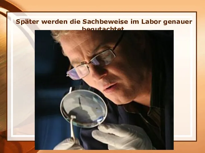 Später werden die Sachbeweise im Labor genauer begutachtet.