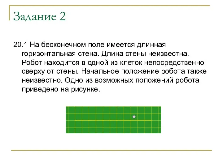 Задание 2 20.1 На бесконечном поле имеется длинная горизонтальная стена. Длина