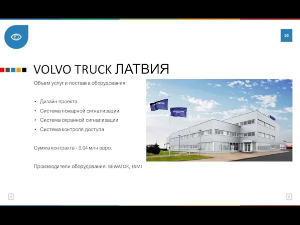 VOLVO TRUCK ЛАТВИЯ Объем услуг и поставка оборудования: Дизайн проекта Система