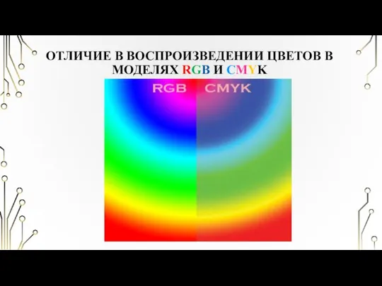 ОТЛИЧИЕ В ВОСПРОИЗВЕДЕНИИ ЦВЕТОВ В МОДЕЛЯХ RGB И СMYK