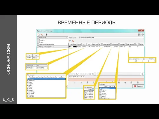 U_C_S ОСНОВА CRM ВРЕМЕННЫЕ ПЕРИОДЫ