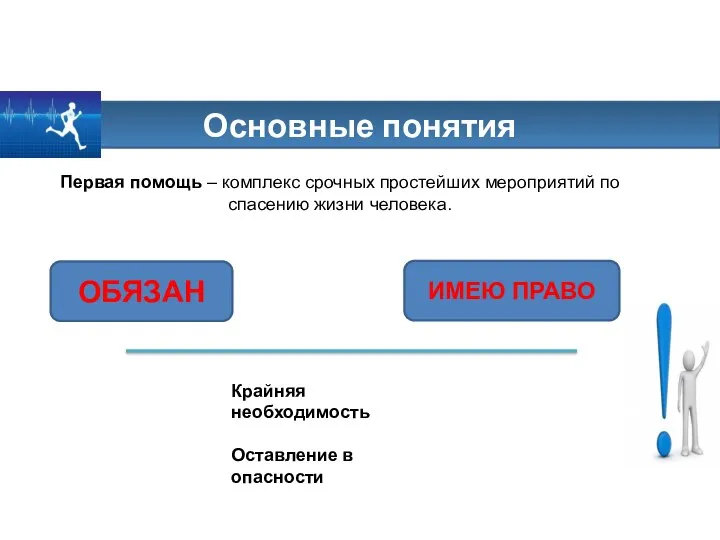 Основные понятия Первая помощь – комплекс срочных простейших мероприятий по спасению