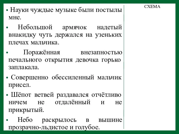 Науки чуждые музыке были постылы мне. Небольшой армячок надетый внакидку чуть