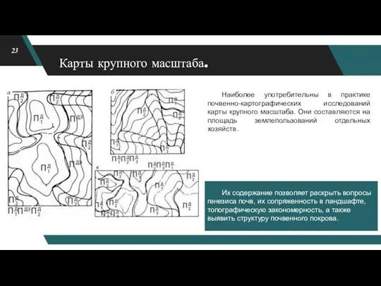 Карты крупного масштаба. Наиболее употребительны в практике почвенно-картографических исследований карты крупного