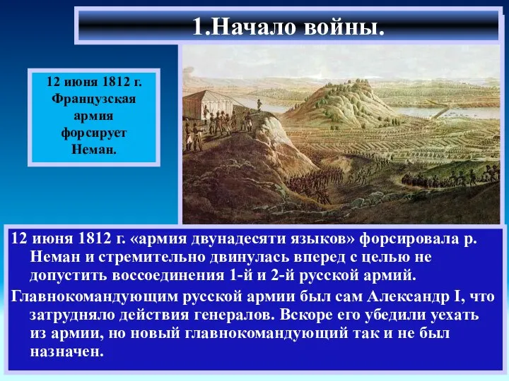 12 июня 1812 г. «армия двунадесяти языков» форсировала р. Неман и