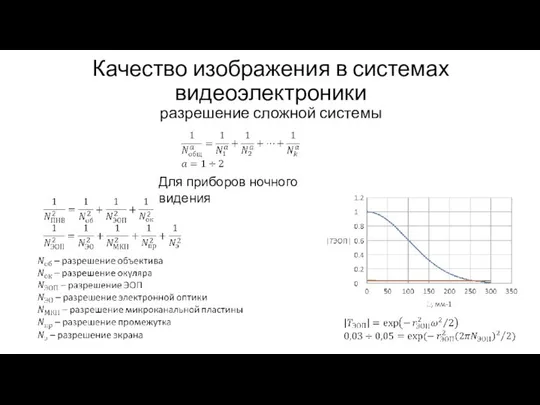 Качество изображения в системах видеоэлектроники разрешение сложной системы Для приборов ночного видения