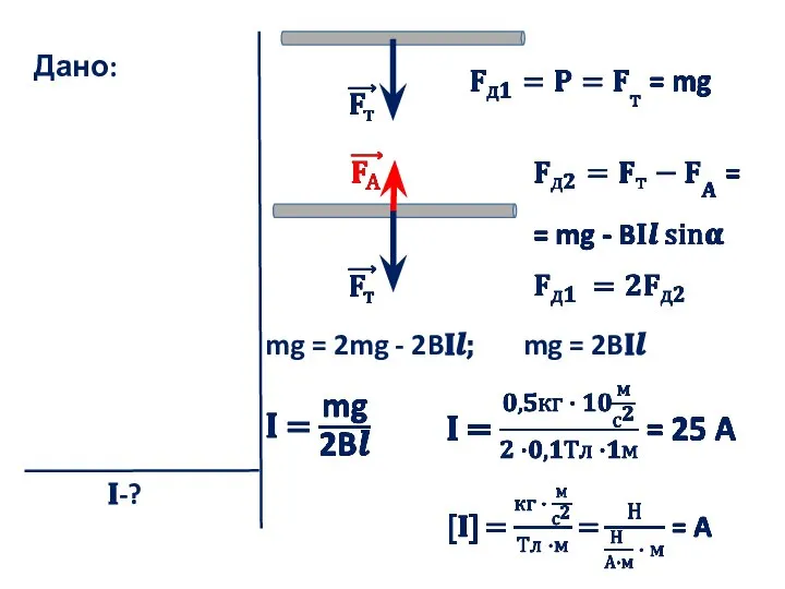 mg = 2mg - 2B??; mg = 2B??