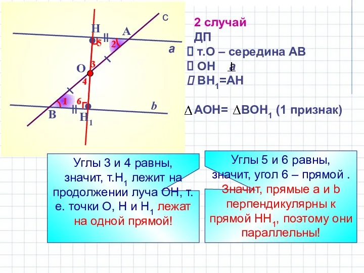 6 4 О 3 Углы 5 и 6 равны, значит, угол