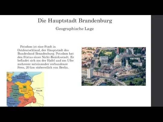 Die Hauptstadt Brandenburg Potsdam ist eine Stadt in Ostdeutschland, der Hauptstadt