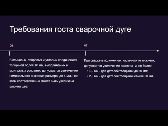 В стыковых, тавровых и угловых соединениях толщиной более 16 мм, выполняемых