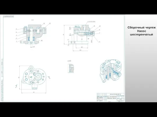 Сборочный чертеж Насос шестеренчатый