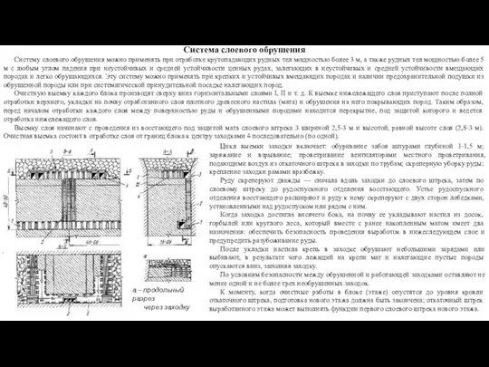 Цикл выемки заходки включает: обуривание забоя шпурами глубиной 1-1,5 м; заряжание