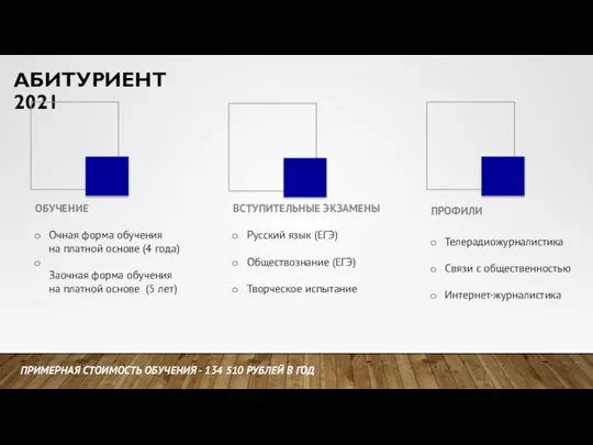 АБИТУРИЕНТ 2021 ПРИМЕРНАЯ СТОИМОСТЬ ОБУЧЕНИЯ - 134 510 РУБЛЕЙ В ГОД