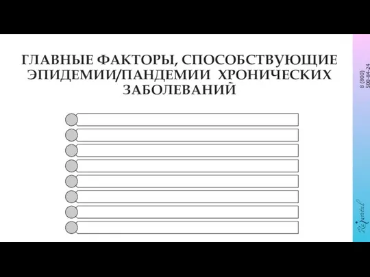 ГЛАВНЫЕ ФАКТОРЫ, СПОСОБСТВУЮЩИЕ ЭПИДЕМИИ/ПАНДЕМИИ ХРОНИЧЕСКИХ ЗАБОЛЕВАНИЙ