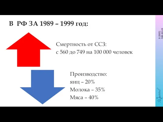 В РФ ЗА 1989 – 1999 год: