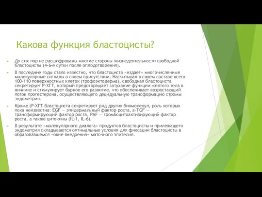 Какова функция бластоцисты? До сих пор не расшифрованы многие стороны жизнедеятельности