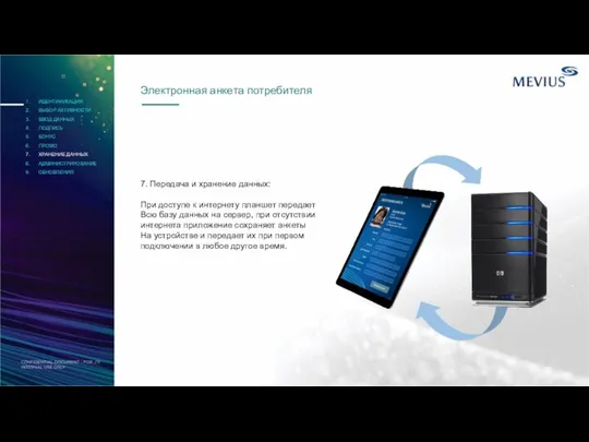 Электронная анкета потребителя 7. Передача и хранение данных: При доступе к