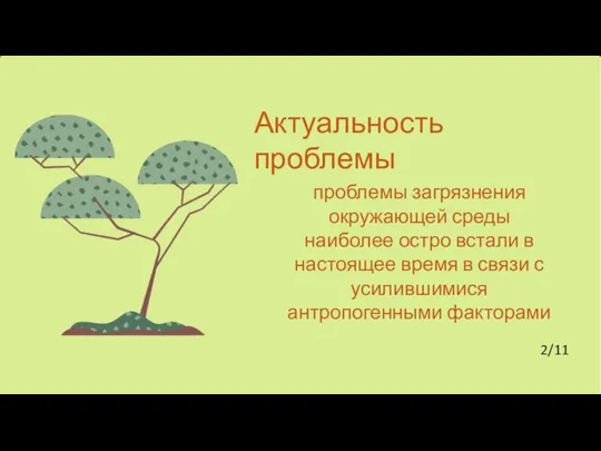 Актуальность проблемы проблемы загрязнения окружающей среды наиболее остро встали в настоящее