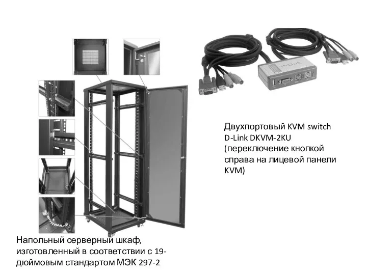 Напольный серверный шкаф, изготовленный в соответствии с 19-дюймовым стандартом МЭК 297-2